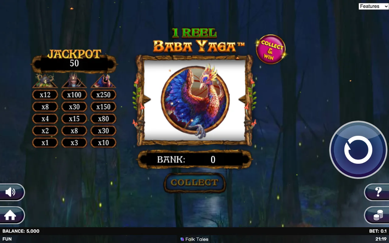 The base game — 1 Reel Baba Yaga