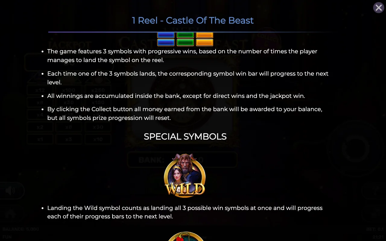 Game rules, page 2 — 1 Reel Castle of The Beast