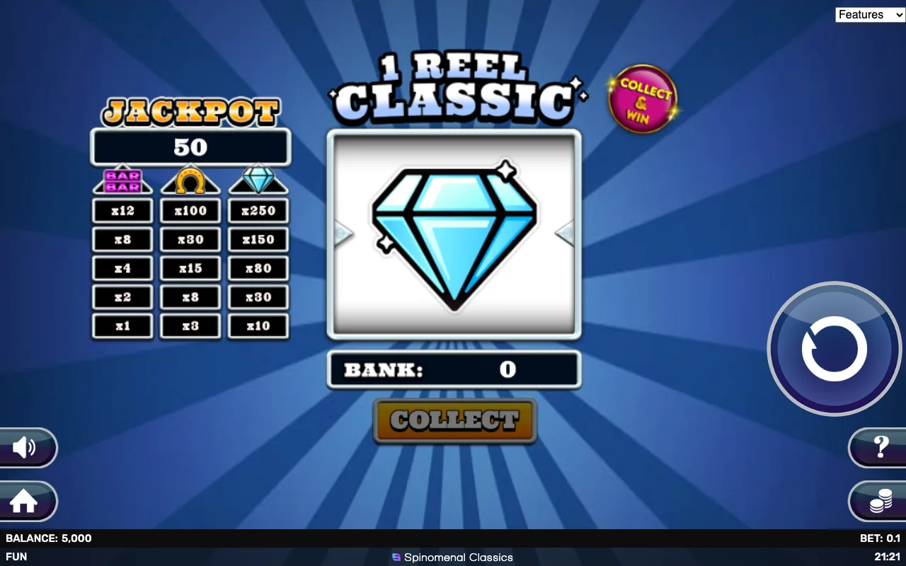 The base game — 1 Reel Classic