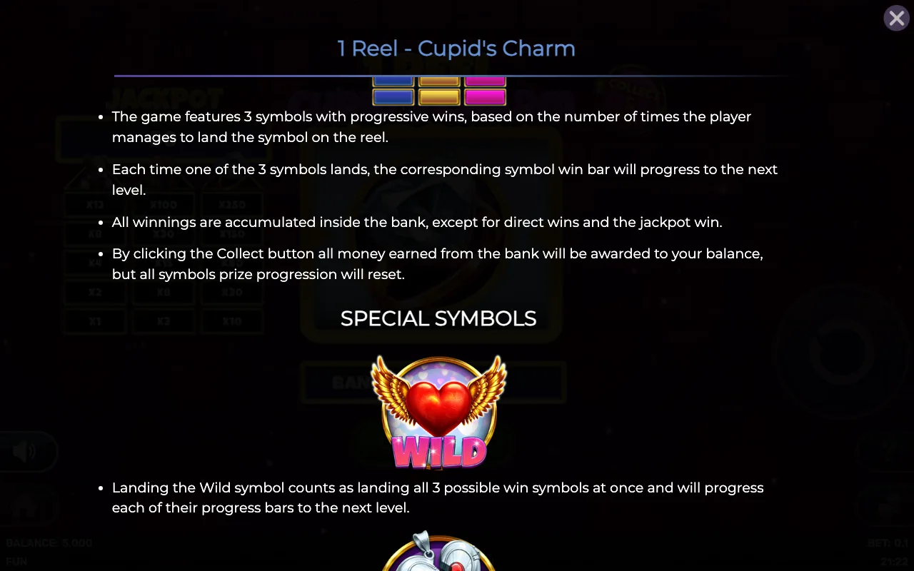 Game rules, page 2 — 1 Reel Cupids Charm