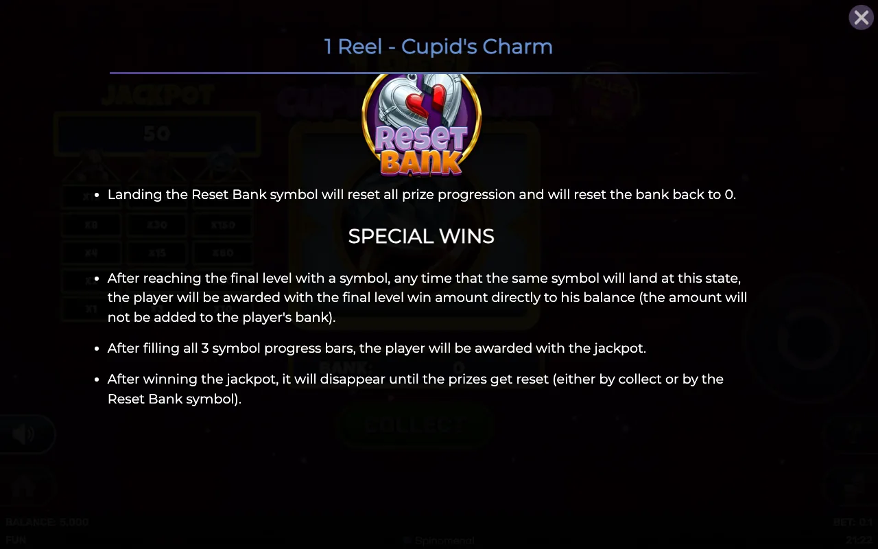 Game rules, page 3 — 1 Reel Cupids Charm