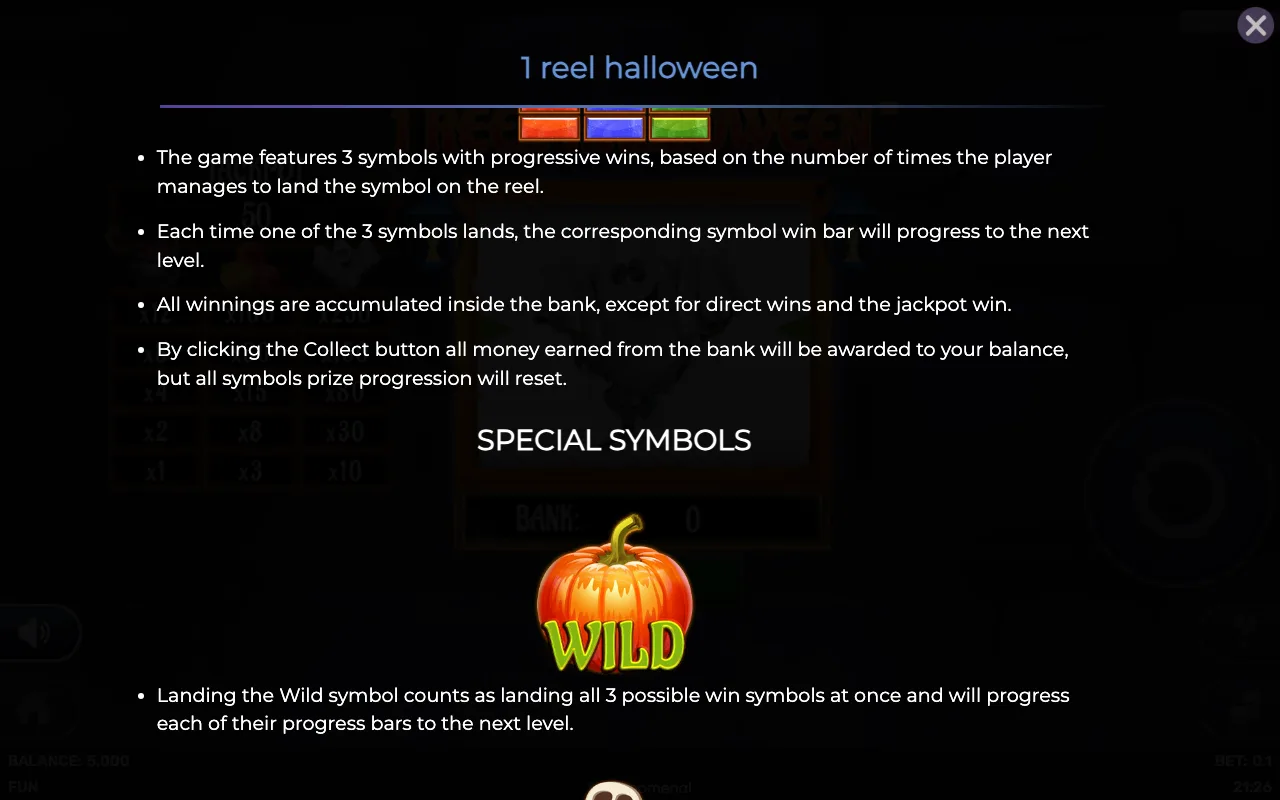 Game rules, page 2 — 1 Reel Halloween