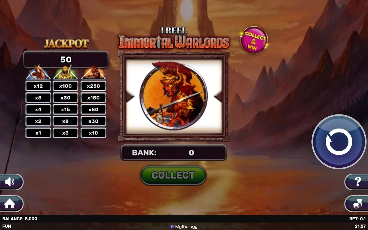 The base game — 1 Reel Immortal Warlords