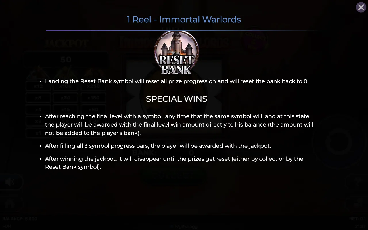 Game rules, page 3 — 1 Reel Immortal Warlords