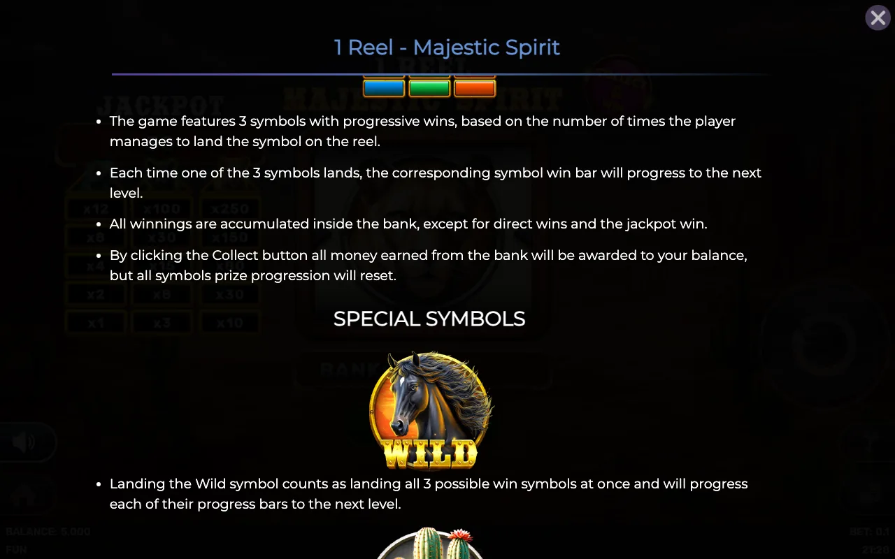 Game rules, page 2 — 1 Reel Majestic Spirit