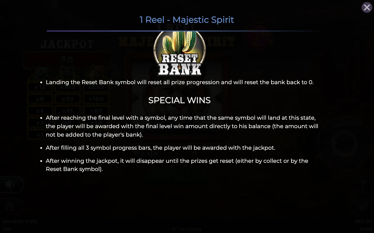 Game rules, page 3 — 1 Reel Majestic Spirit