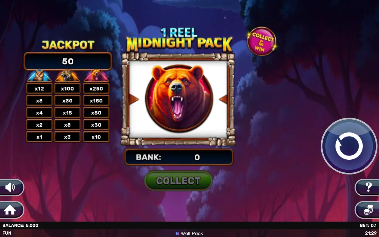 The base game — 1 Reel Midnight Pack