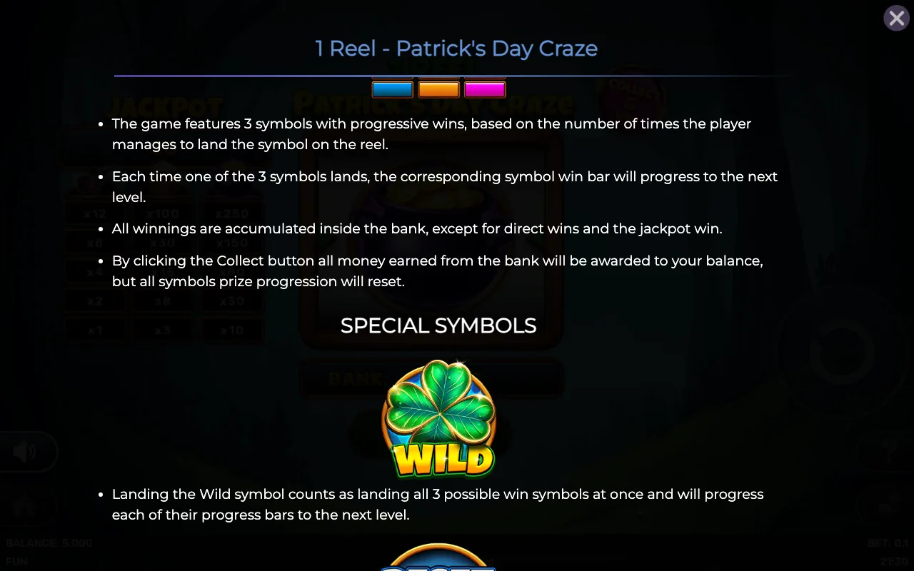 Game rules, page 2 — 1 Reel Patricks Day Craze