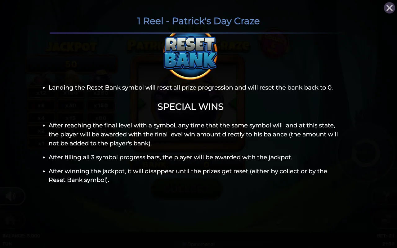 Game rules, page 3 — 1 Reel Patricks Day Craze