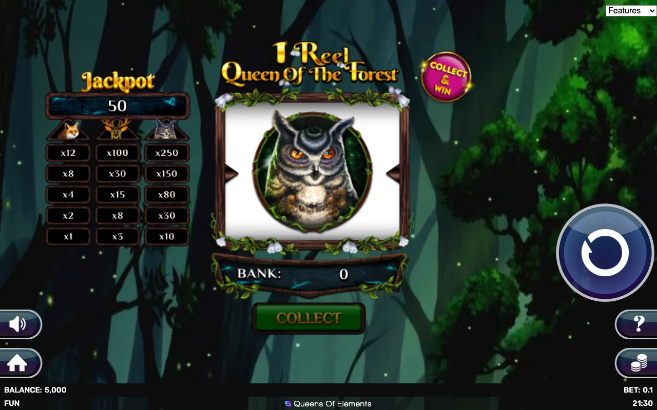 The base game — 1 Reel Queen of The Forest