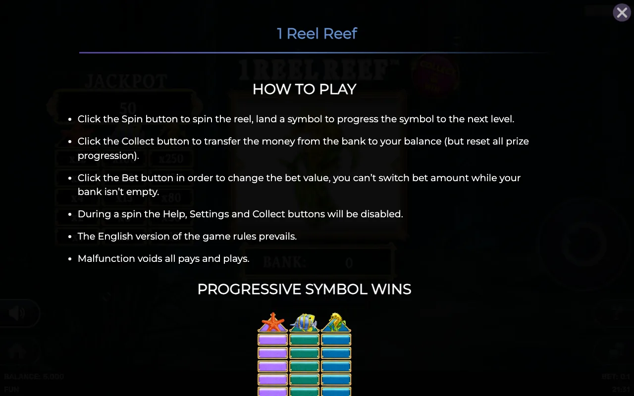 How to play — 1 Reel Reef