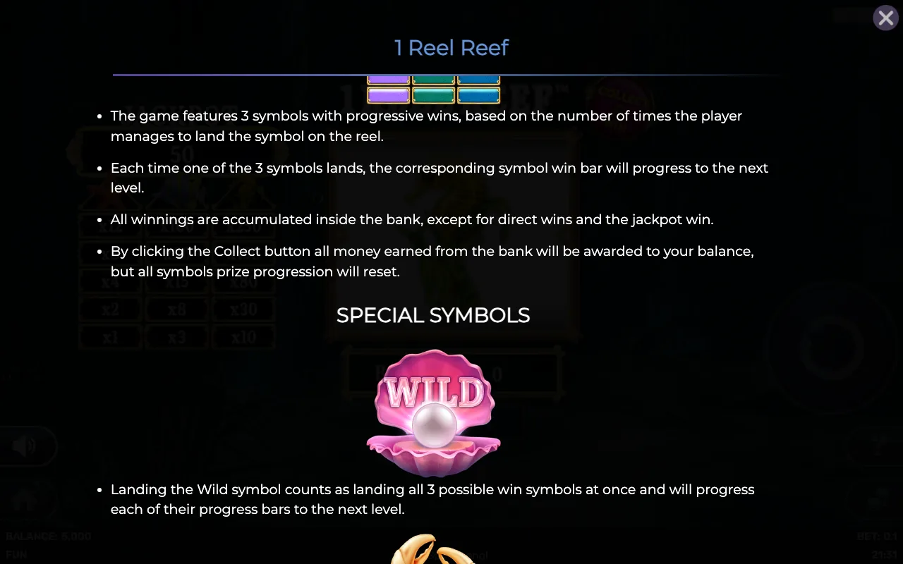 Game rules, page 2 — 1 Reel Reef