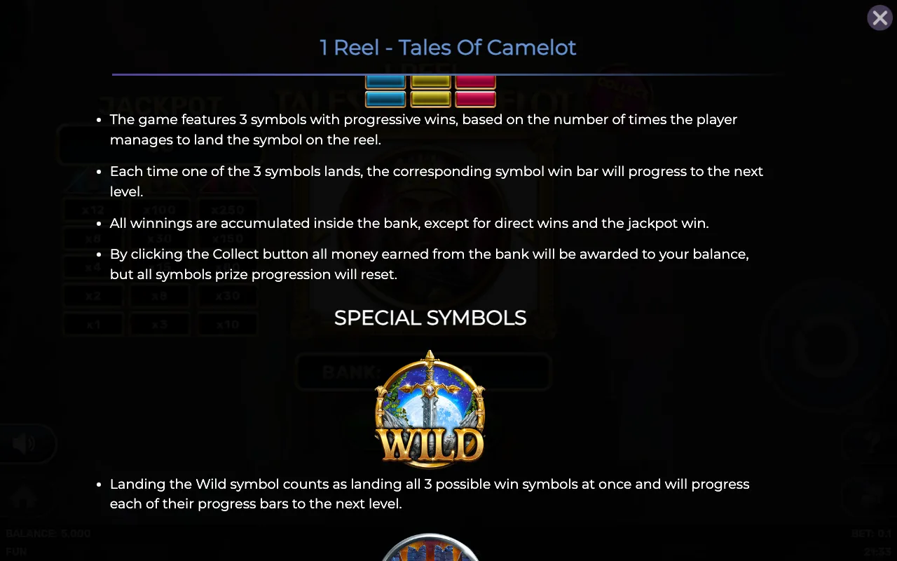 Game rules, page 2 — 1 Reel Tales of Camelot