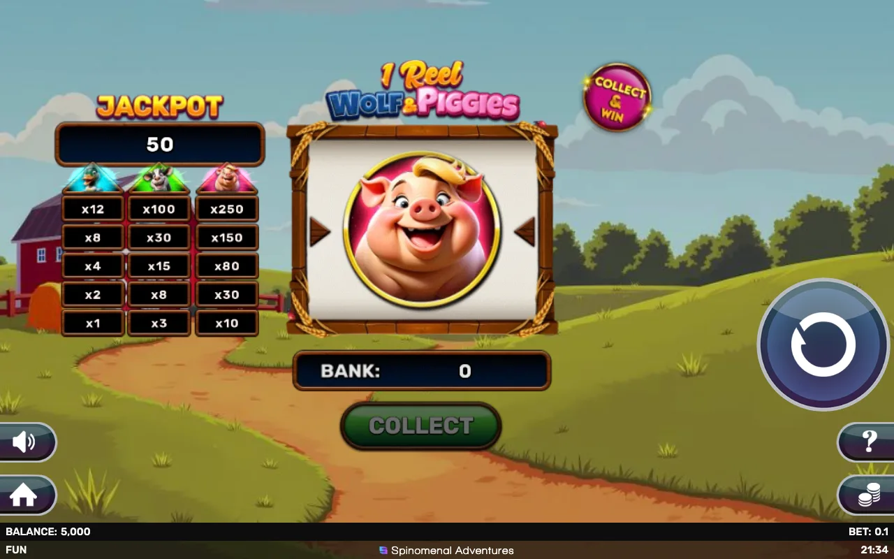The base game — 1 Reel Wolf And Piggies