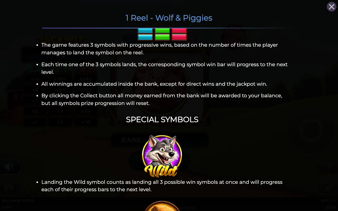 Game rules, page 2 — 1 Reel Wolf And Piggies