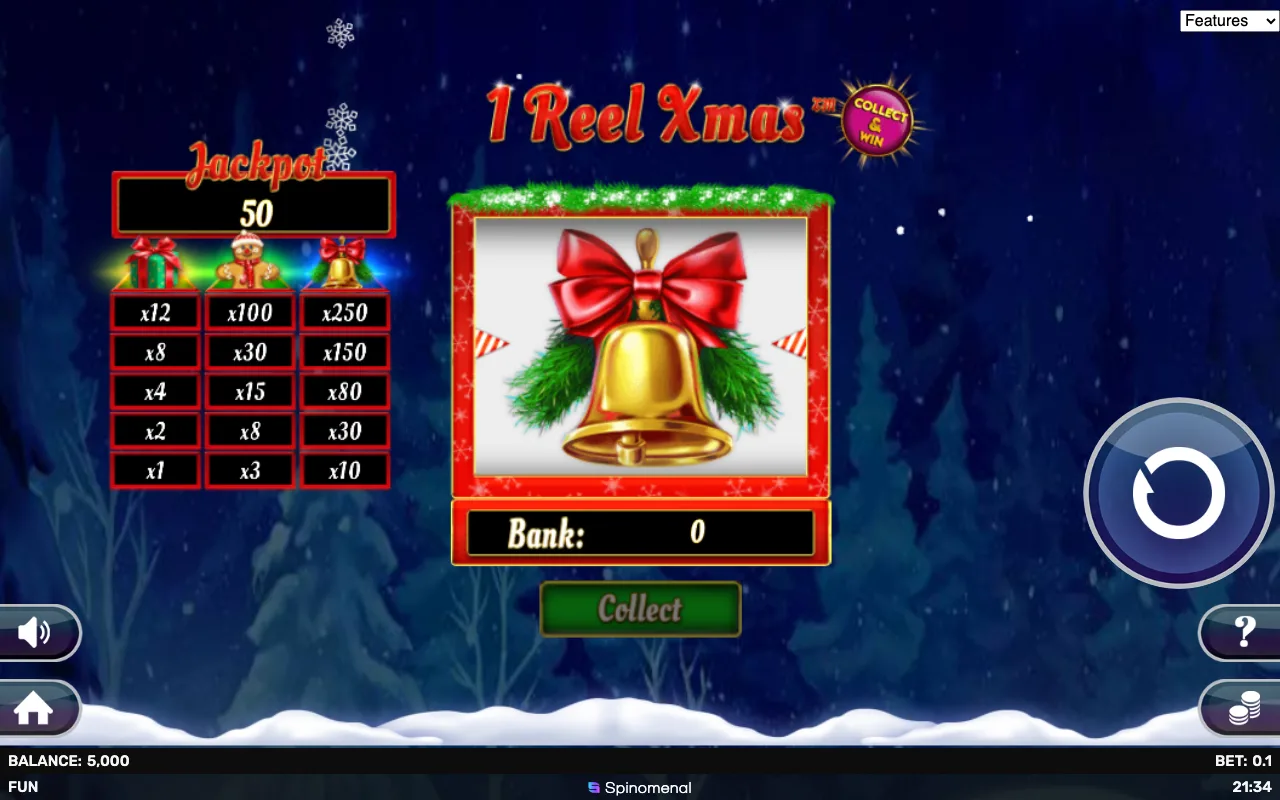 The base game — 1 Reel Xmas