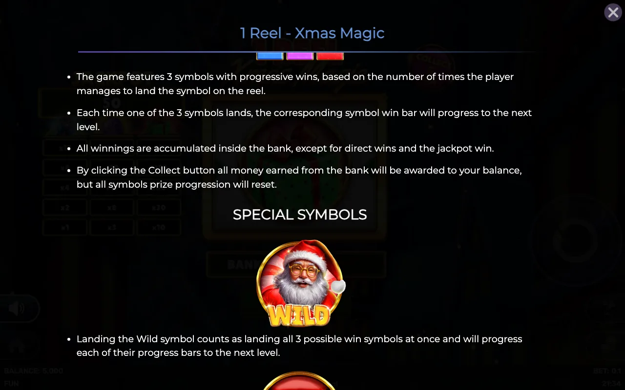 Game rules, page 2 — 1 Reel Xmas Magic