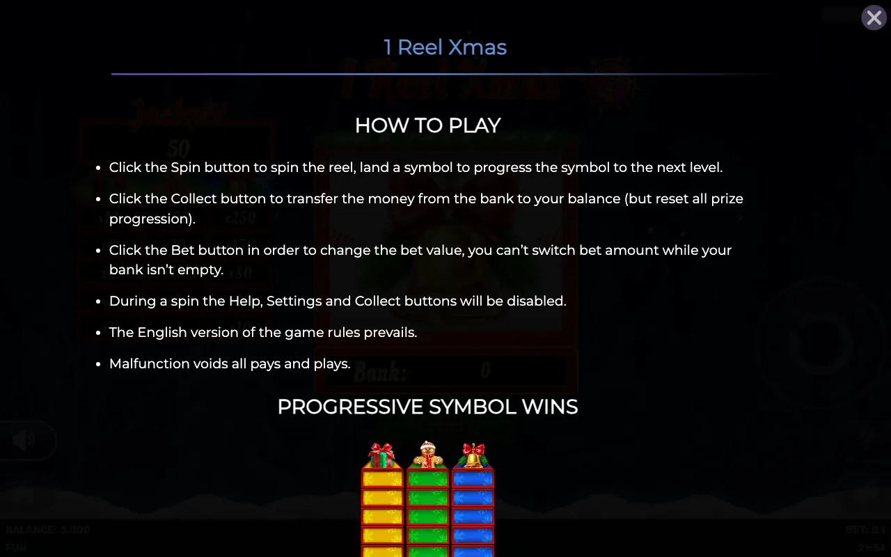 How to play — 1 Reel Xmas