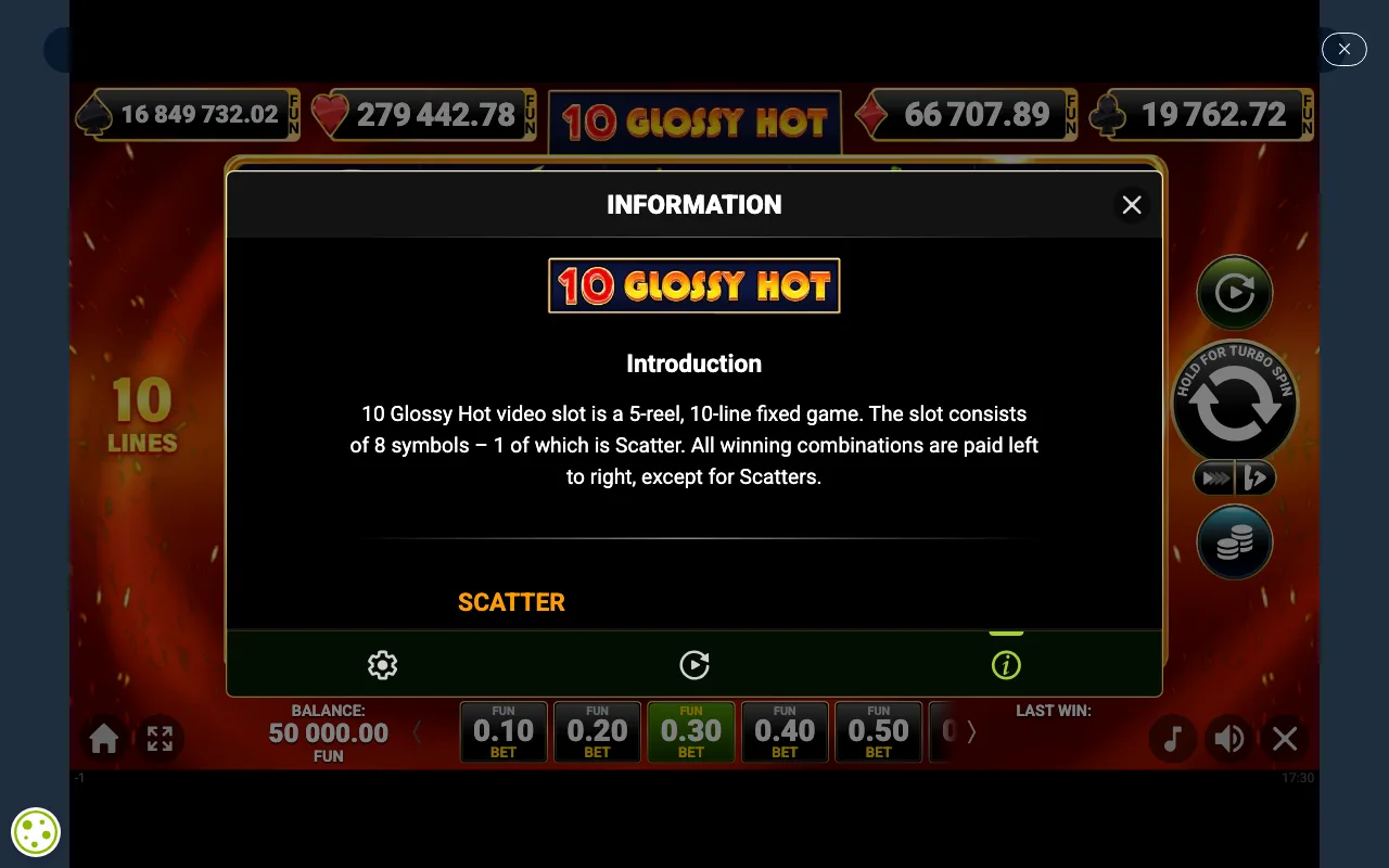 Game rules, page 1 — 10 Glossy Hot