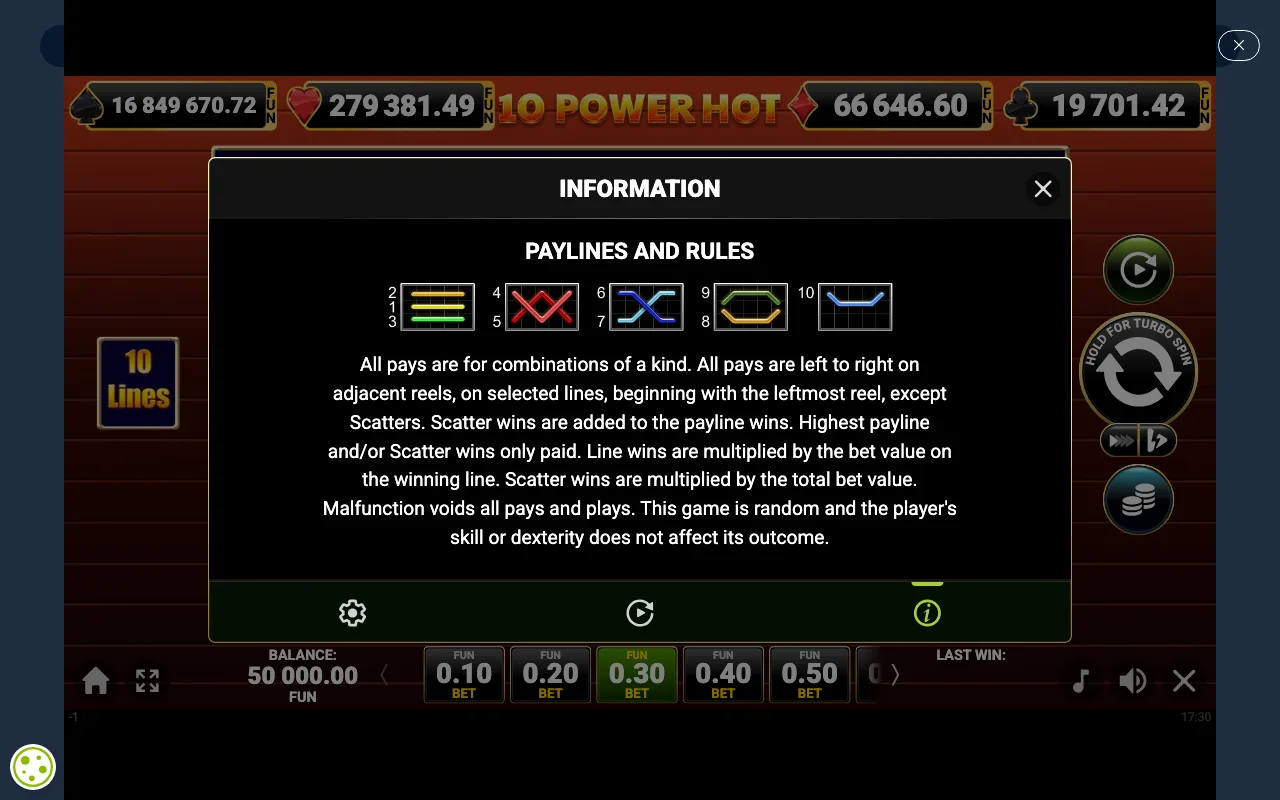 Game rules, page 4 — 10 Power Hot