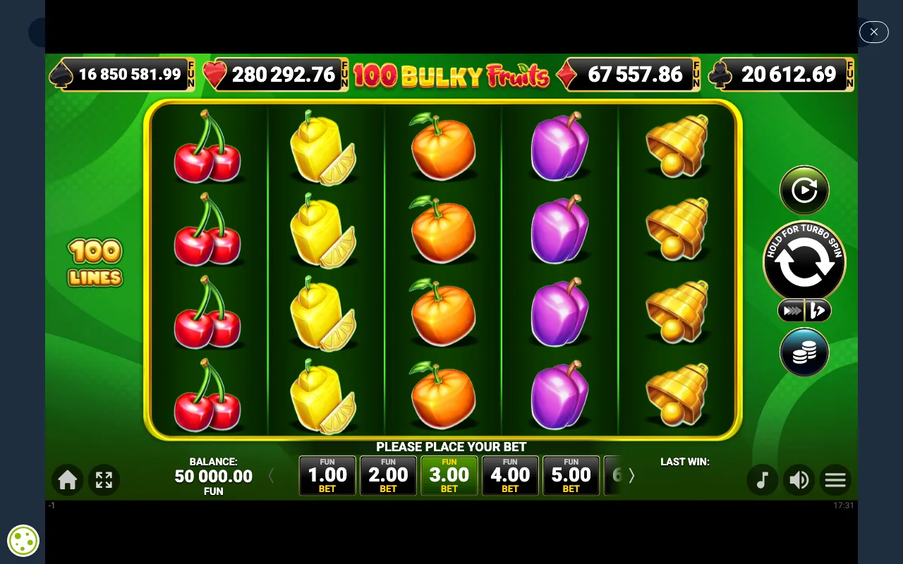 The base game — 100 Bulky Fruits