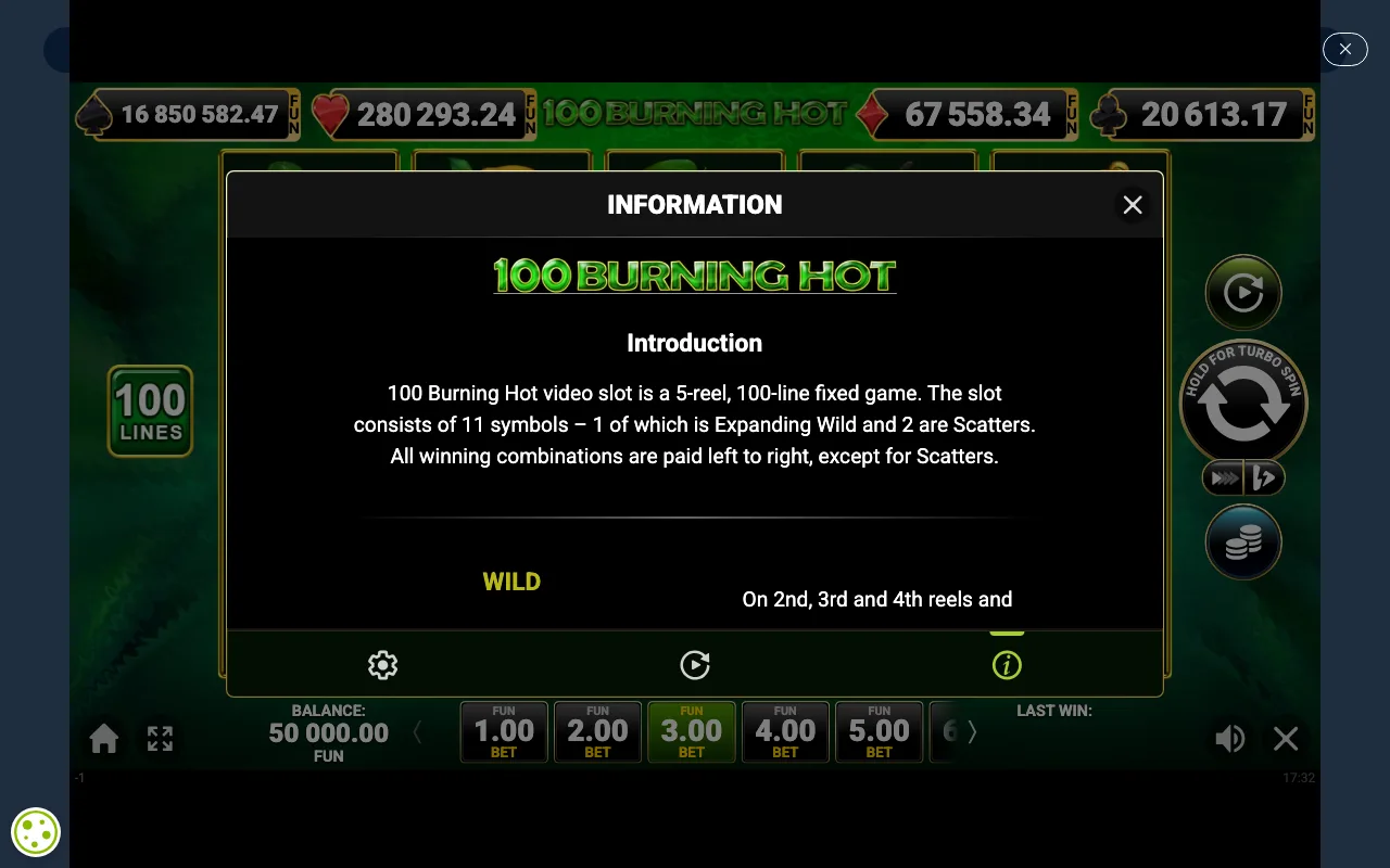 Game rules, page 1 — 100 Burning Hot