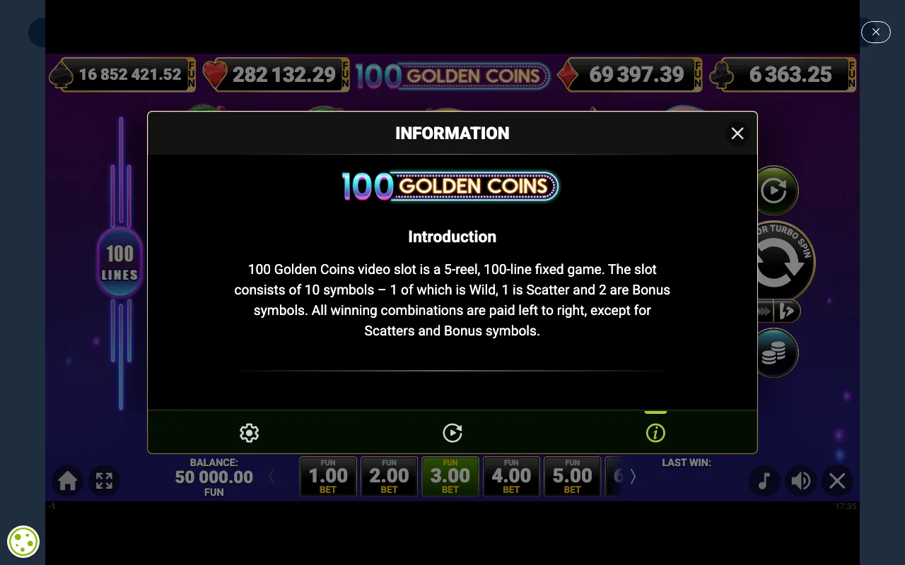 Game rules, page 1 — 100 Golden Coins