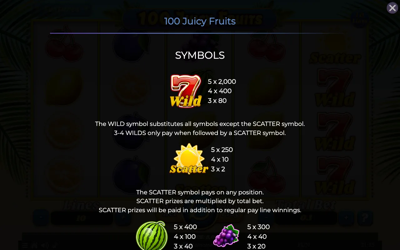 Symbols — 100 Juicy Fruits