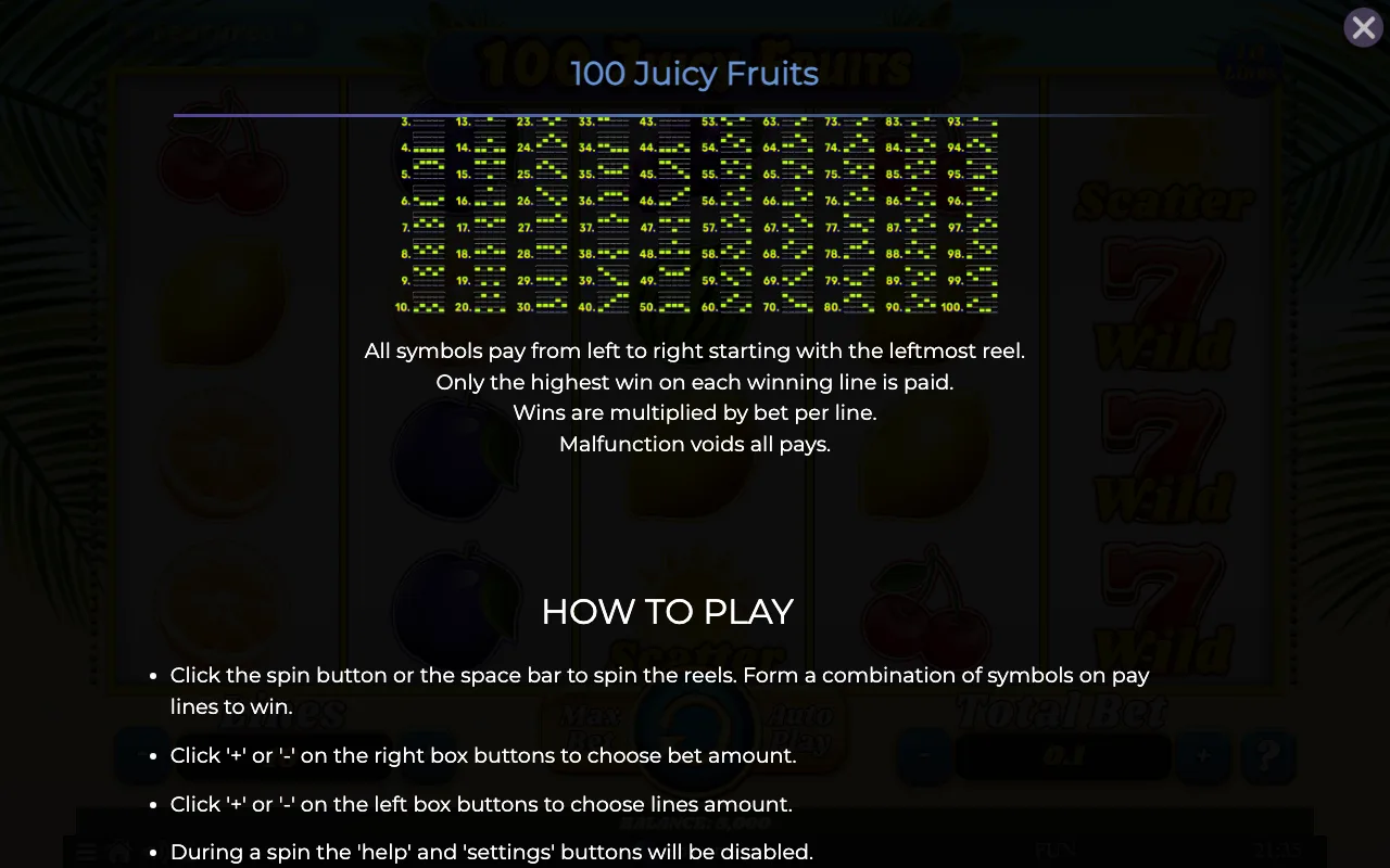 Game rules, page 3 — 100 Juicy Fruits