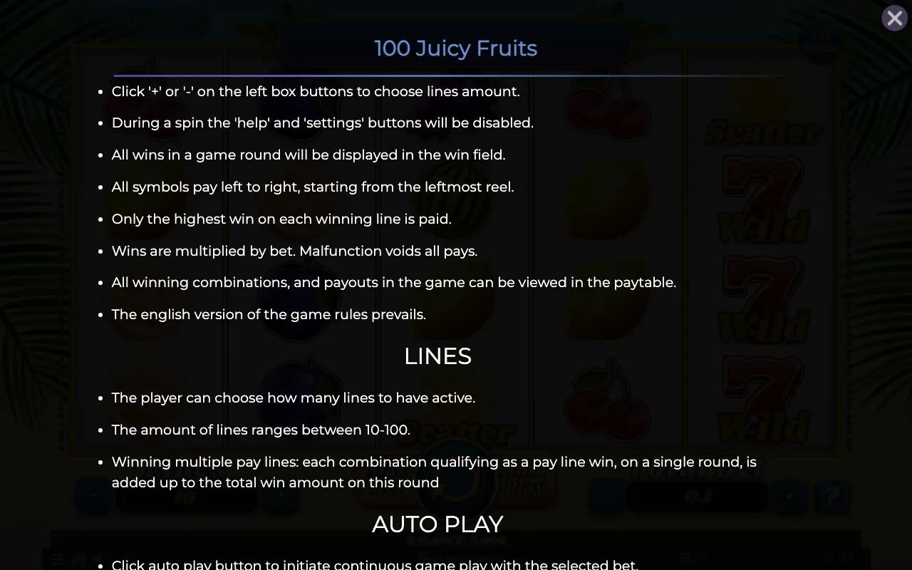 Game rules, page 4 — 100 Juicy Fruits