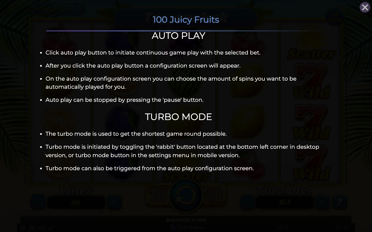 Game rules, page 5 — 100 Juicy Fruits