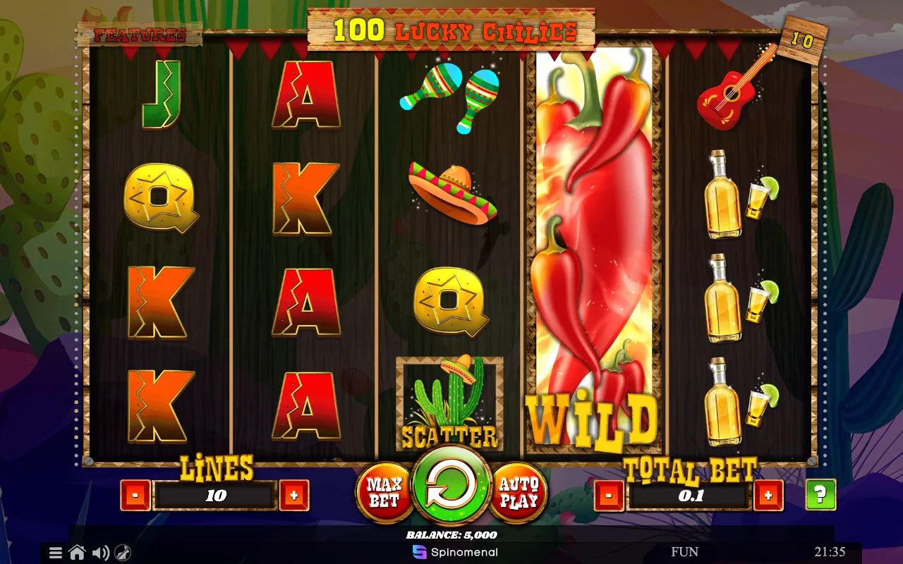 The base game — 100 Lucky Chilies