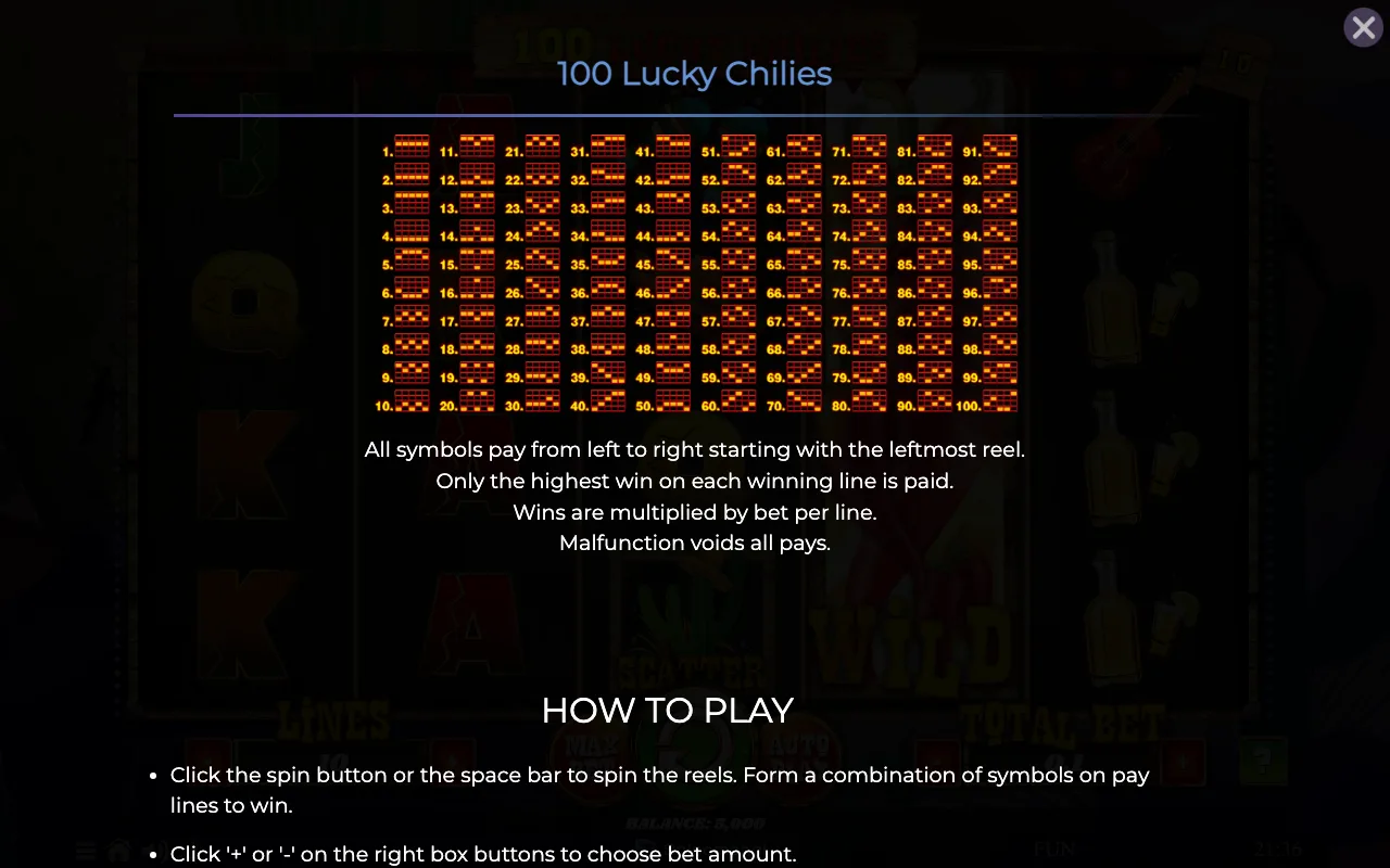 Game rules, page 3 — 100 Lucky Chilies