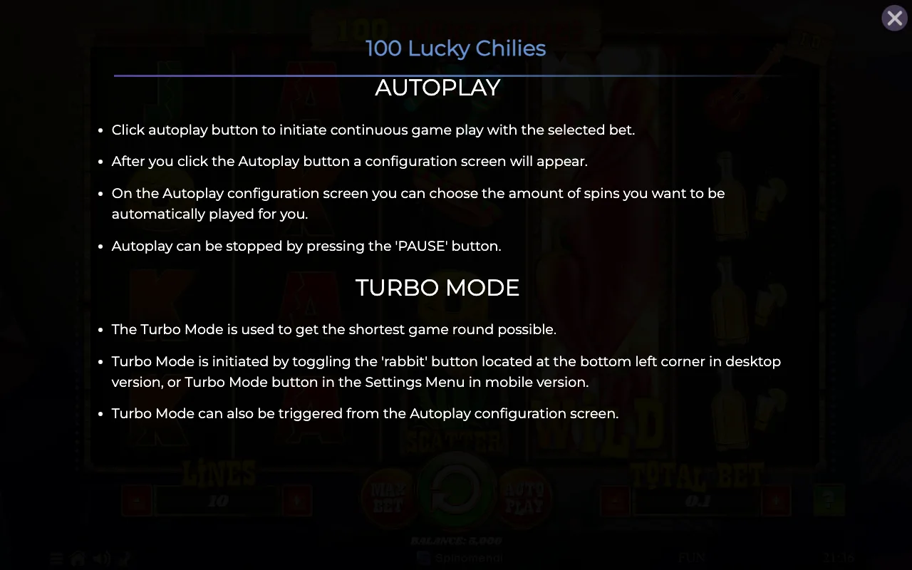 Autoplay — 100 Lucky Chilies