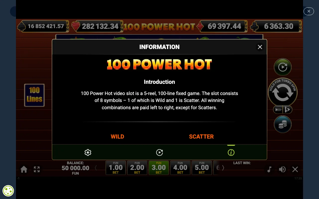 Game rules, page 1 — 100 Power Hot