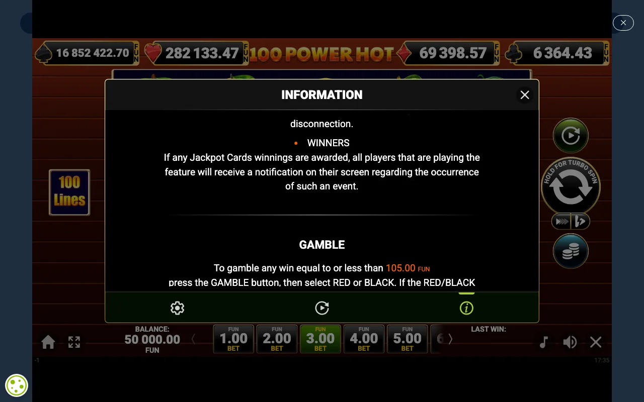 Game rules, page 3 — 100 Power Hot