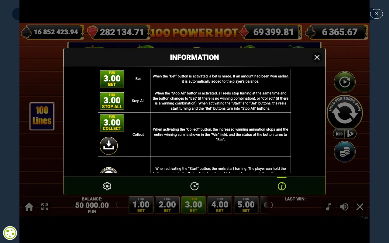 Game rules, page 6 — 100 Power Hot