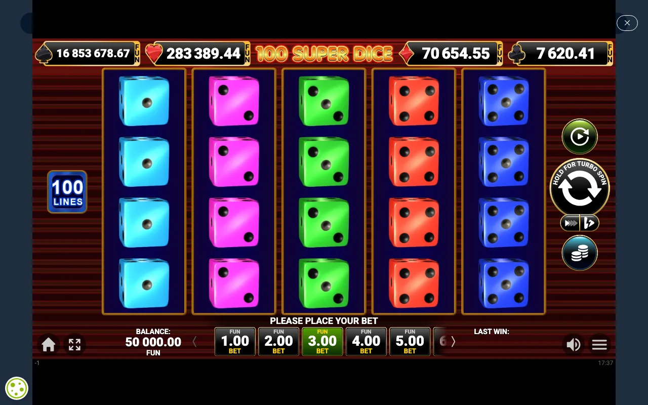The base game — 100 Super Dice