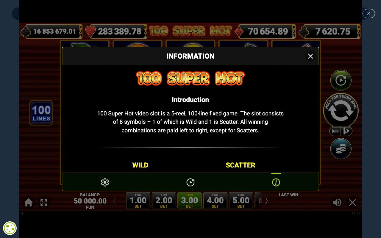 Game rules, page 1 — 100 Super Hot