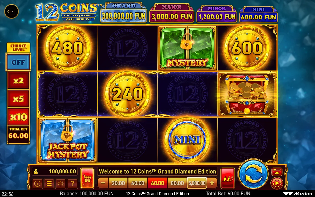The base game — 12 Coins Grand Diamond Edition