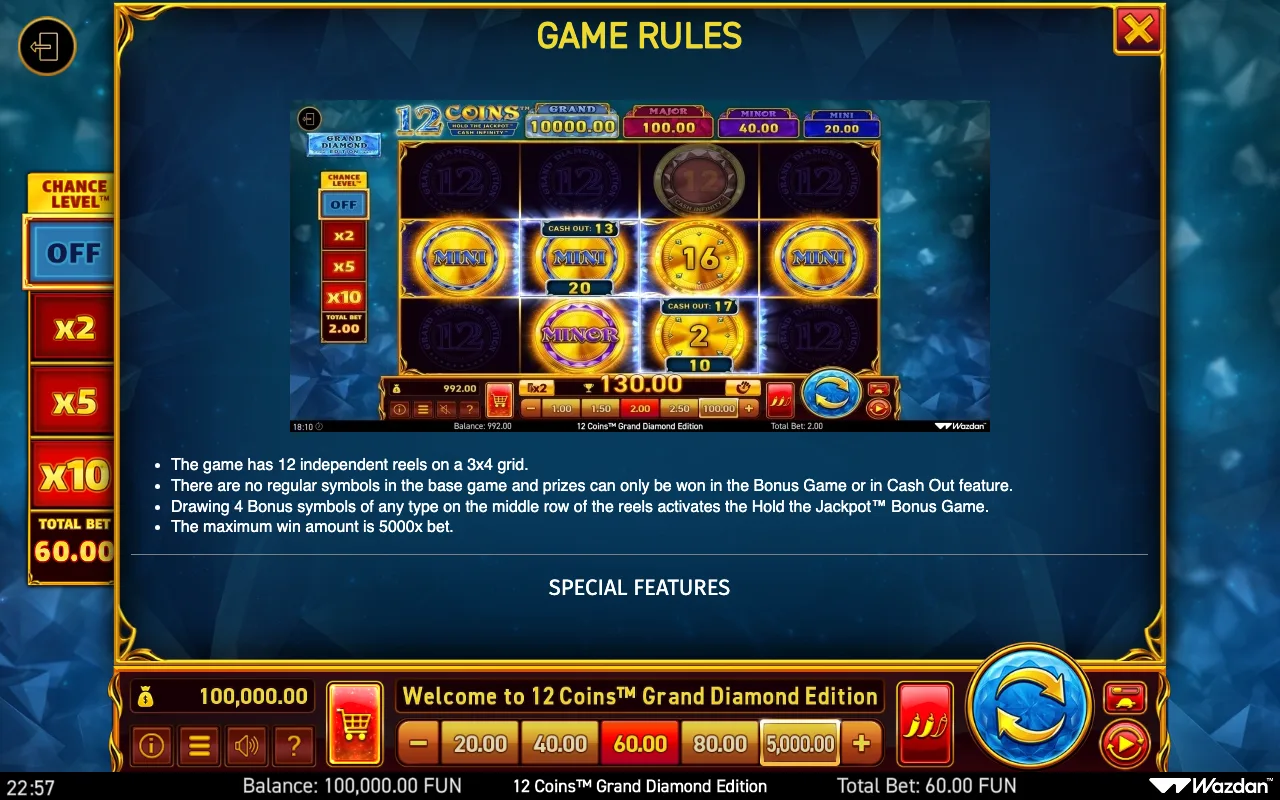 Game rules, page 10 — 12 Coins Grand Diamond Edition