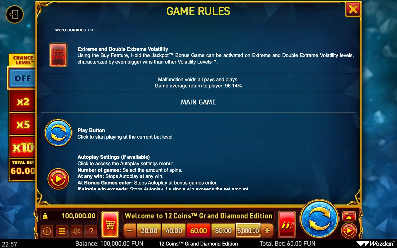 Game rules, page 12 — 12 Coins Grand Diamond Edition