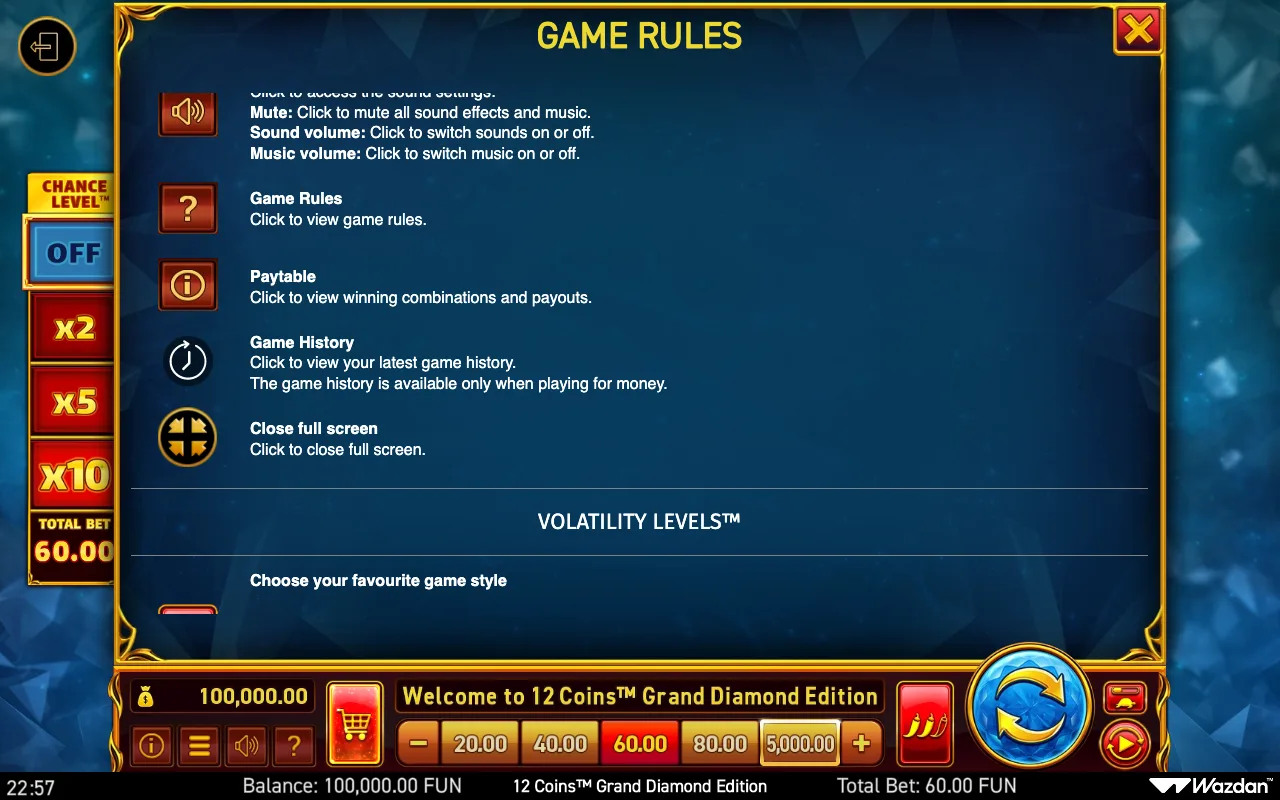 Game rules, page 14 — 12 Coins Grand Diamond Edition