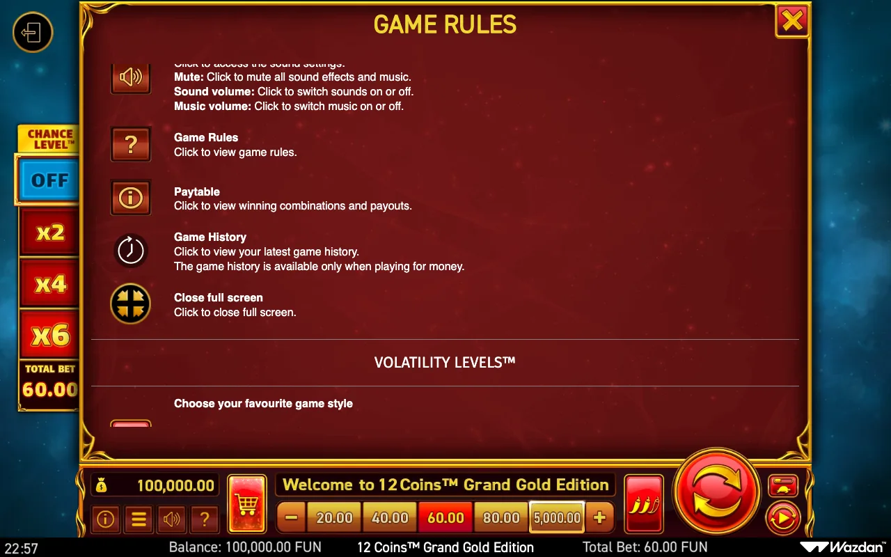 Game rules, page 13 — 12 Coins Grand Gold Edition