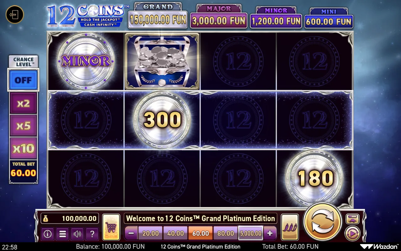 The base game — 12 Coins Grand Platinum Edition
