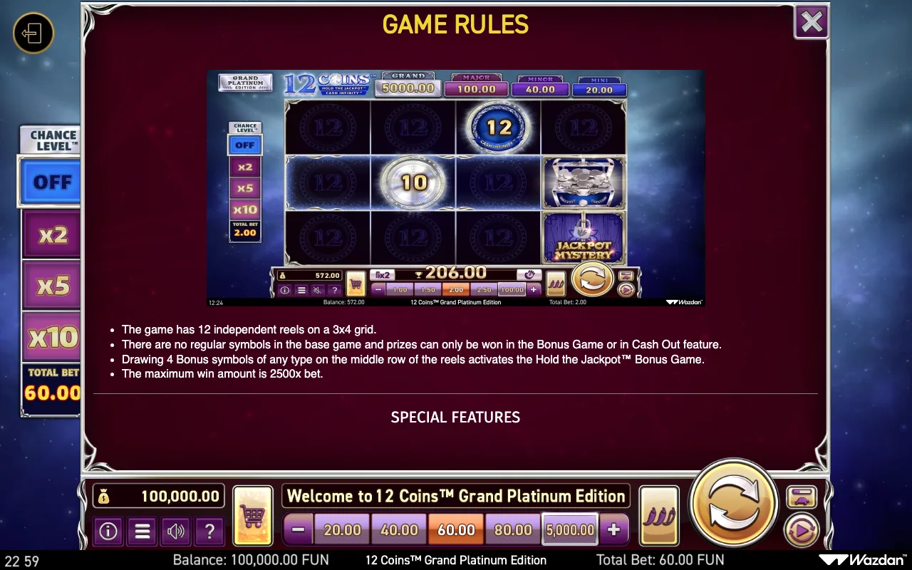 Game rules, page 10 — 12 Coins Grand Platinum Edition