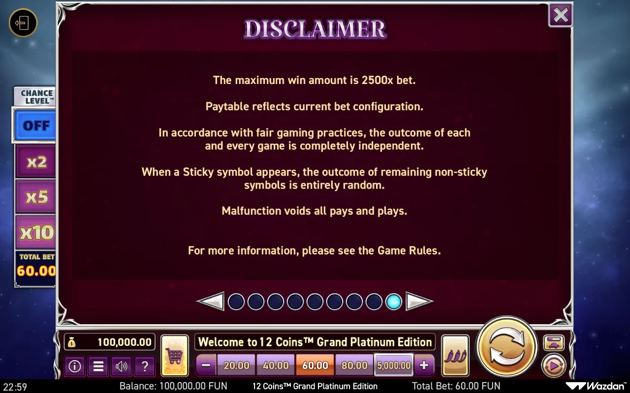 Game rules, page 9 — 12 Coins Grand Platinum Edition
