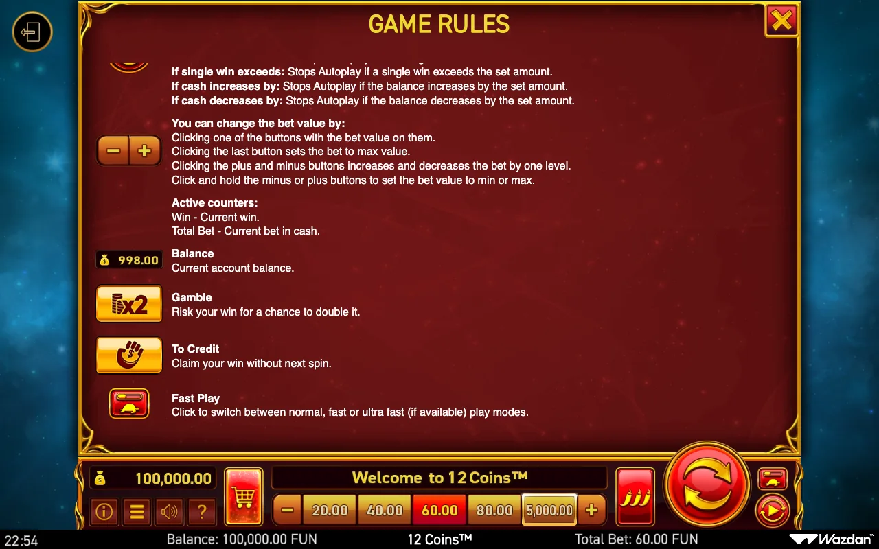 Game rules, page 11 — 12 Coins
