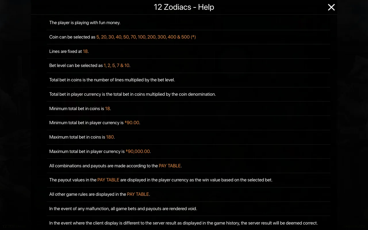 Game rules, page 1 — 12 Zodiacs