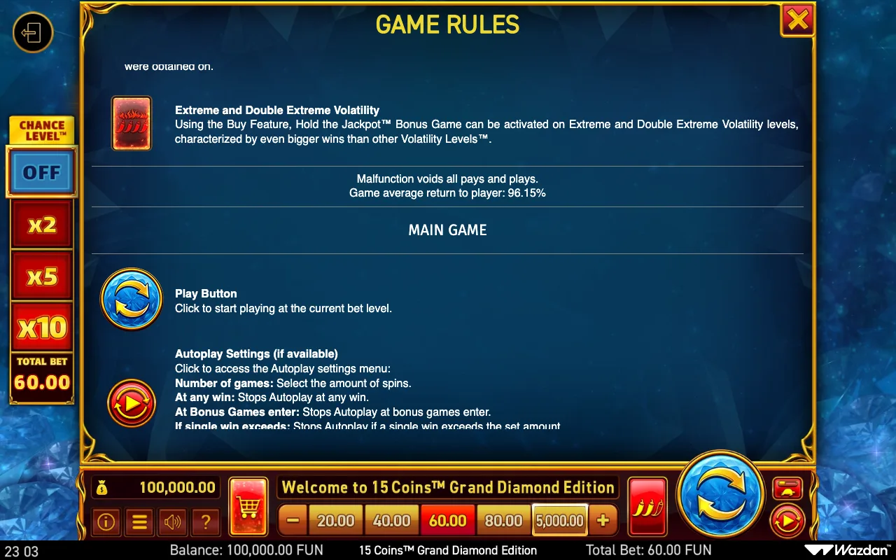 Game rules, page 12 — 15 Coins Grand Diamond Edition